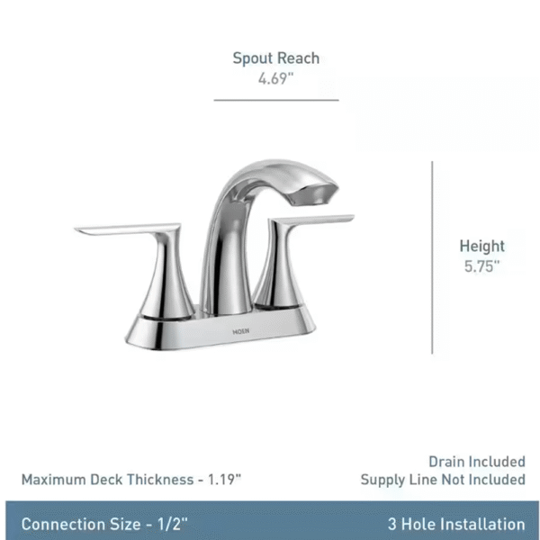 Findlay 4 in. Centerset Double-Handle Bathroom Faucet in Spot Resist Brushed Nickel